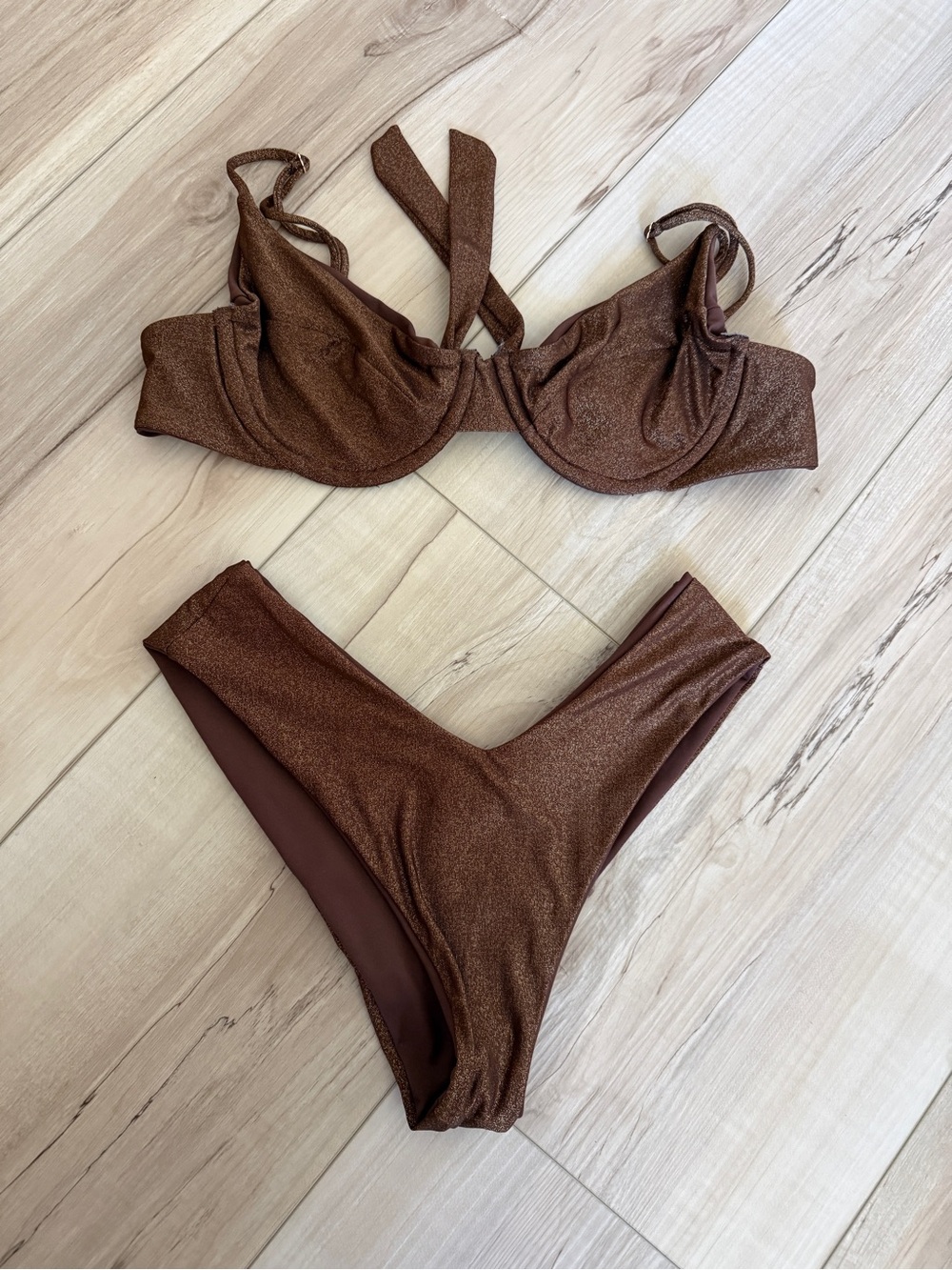 Shimmery Brown Skatie Bikini Set
